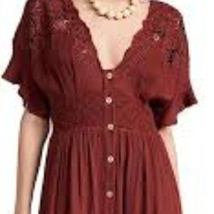 Free People Collette Womens Maxi Dress in Cinnamon Size Medium